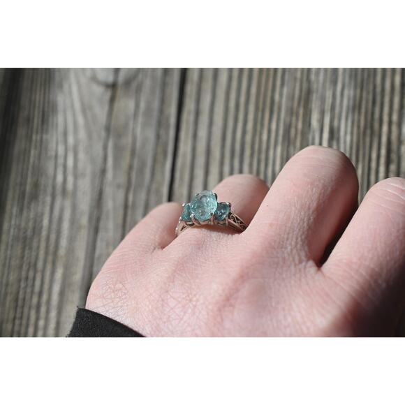 Handmade Aquamarine Ring in .925 sterling silver - Picture 5 of 5